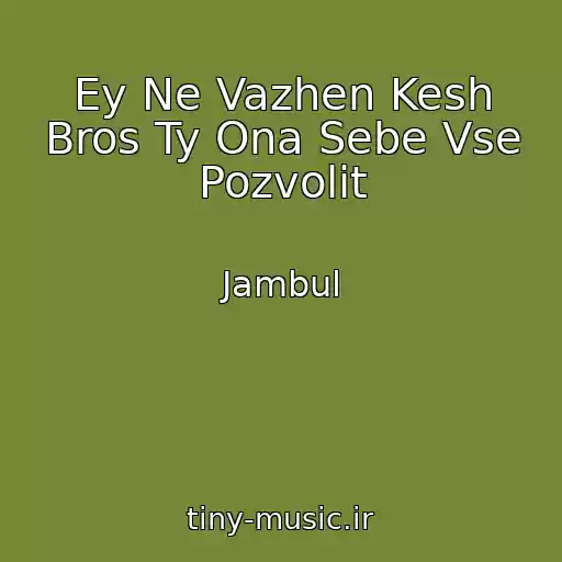 کاور آهنگ Ey Ne Vazhen Kesh Bros Ty Ona Sebe Vse Pozvolit از Jambul