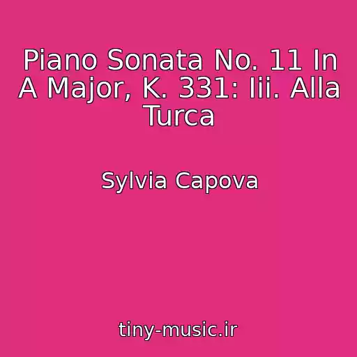 کاور آهنگ Piano Sonata No. 11 In A Major, K. 331: Iii. Alla Turca از Sylvia Capova