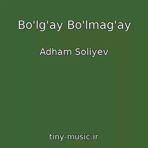 کاور آهنگ Bo'lg'ay Bo'lmag'ay از Adham Soliyev