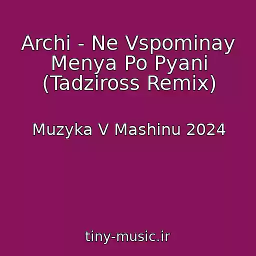 کاور آهنگ Archi - Ne Vspominay Menya Po Pyani (Tadziross Remix) از Muzyka V Mashinu 2024
