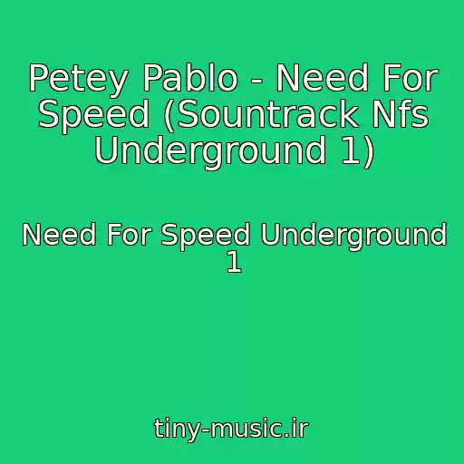 کاور آهنگ Petey Pablo - Need For Speed (Sountrack Nfs Underground 1) از Need For Speed Underground 1