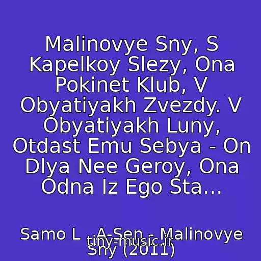 کاور آهنگ Malinovye Sny, S Kapelkoy Slezy, Ona Pokinet Klub, V Obyatiyakh Zvezdy. V Obyatiyakh Luny, Otdast Emu Sebya - On Dlya Nee Geroy, Ona Odna Iz Ego Sta... از Samo L , A-Sen - Malinovye Sny (2011)