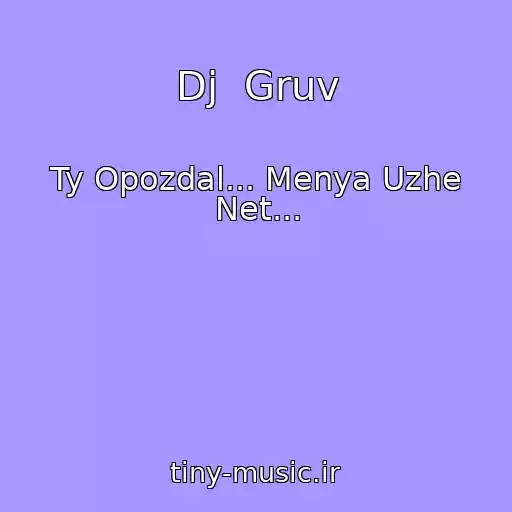 کاور آهنگ Dj  Gruv از Ty Opozdal... Menya Uzhe Net...