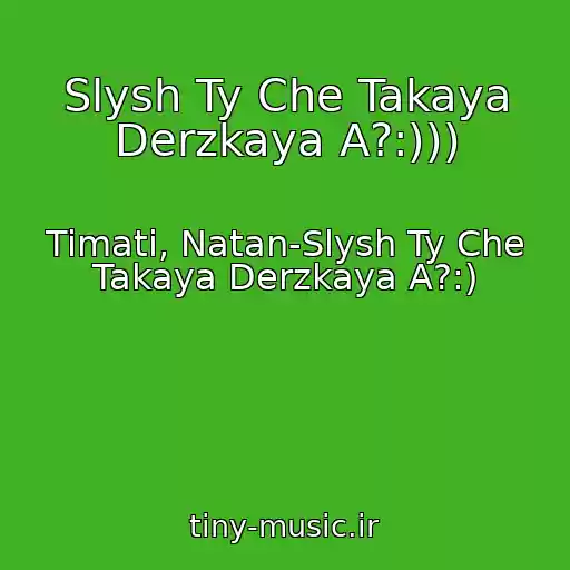 کاور آهنگ Slysh Ty Che Takaya Derzkaya A?:))) از Timati, Natan-Slysh Ty Che Takaya Derzkaya A?:)