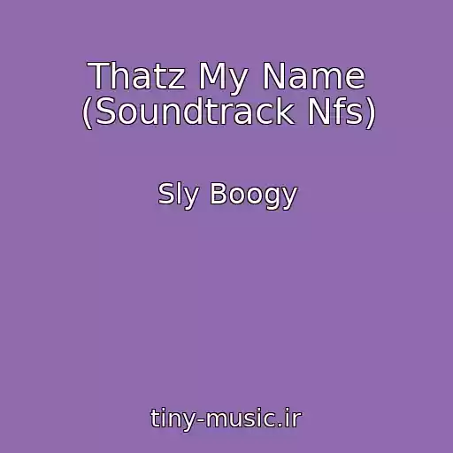 کاور آهنگ Thatz My Name (Soundtrack Nfs) از Sly Boogy
