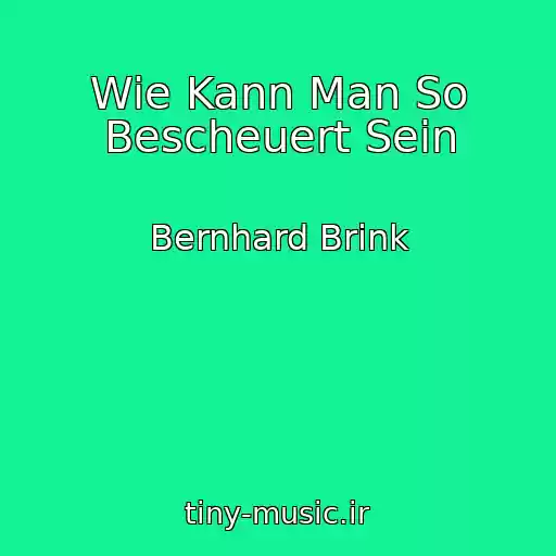 کاور آهنگ Wie Kann Man So Bescheuert Sein از Bernhard Brink