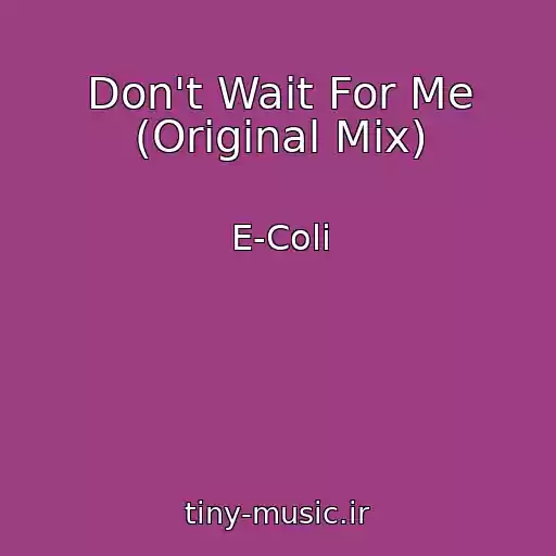 کاور آهنگ Don't Wait For Me (Original Mix) از E-Coli