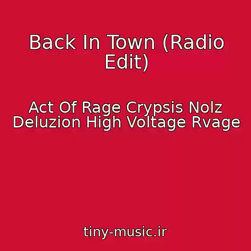 کاور آهنگ Back In Town (Radio Edit) از Act Of Rage Crypsis Nolz Deluzion High Voltage Rvage