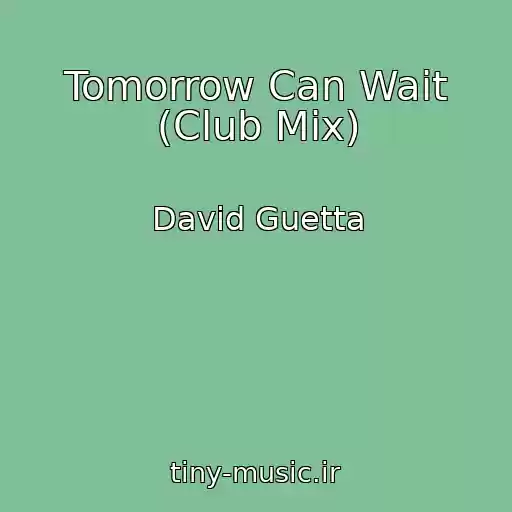 کاور آهنگ Tomorrow Can Wait (Club Mix) از David Guetta