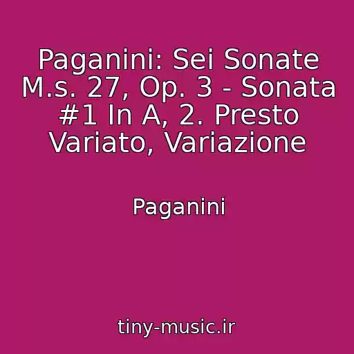 کاور آهنگ Paganini: Sei Sonate M.s. 27, Op. 3 - Sonata #1 In A, 2. Presto Variato, Variazione از Paganini