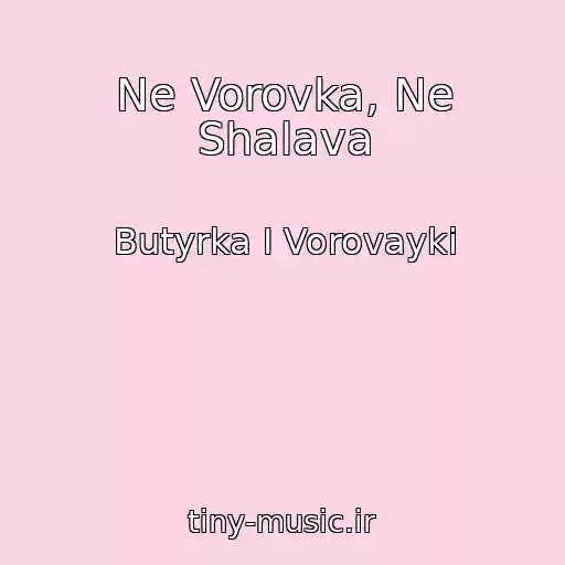 کاور آهنگ Ne Vorovka, Ne Shalava از Butyrka I Vorovayki