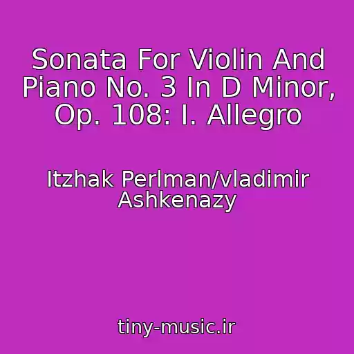 کاور آهنگ Sonata For Violin And Piano No. 3 In D Minor, Op. 108: I. Allegro از Itzhak Perlman/vladimir Ashkenazy