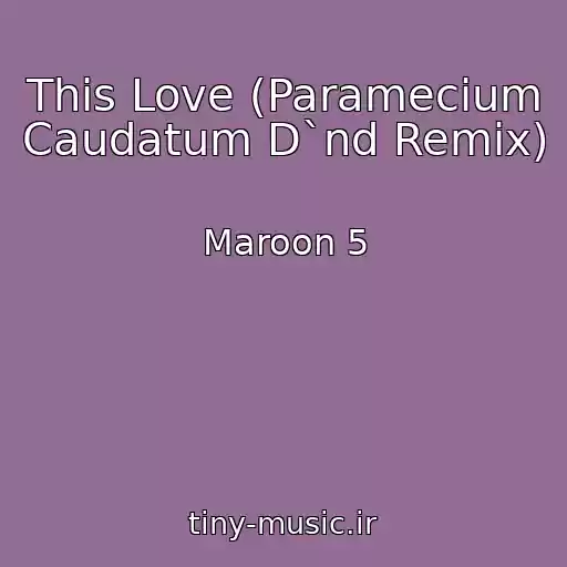 کاور آهنگ This Love (Paramecium Caudatum D`nd Remix) از Maroon 5