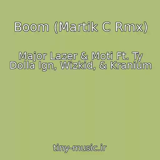 کاور آهنگ Boom (Martik C Rmx) از Major Lazer & Moti Ft. Ty Dolla Ign, Wizkid, & Kranium