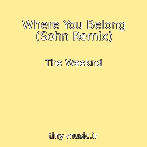 کاور آهنگ Where You Belong (Sohn Remix) از The Weeknd