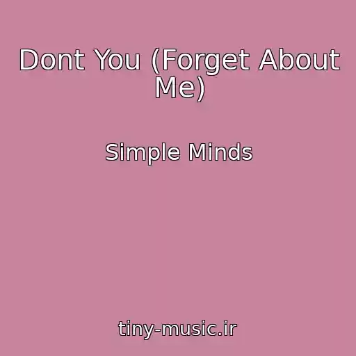 کاور آهنگ Dont You (Forget About Me) از Simple Minds