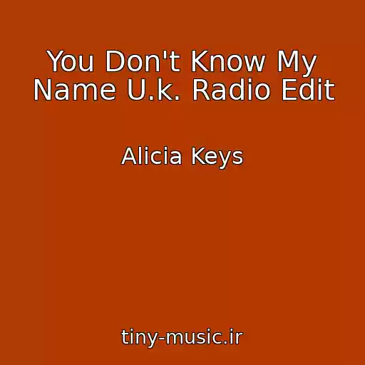 کاور آهنگ You Don't Know My Name U.k. Radio Edit از Alicia Keys