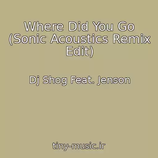 کاور آهنگ Where Did You Go (Sonic Acoustics Remix Edit) از Dj Shog Feat. Jenson