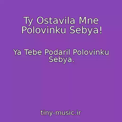 کاور آهنگ Ty Ostavila Mne Polovinku Sebya! از Ya Tebe Podaril Polovinku Sebya.