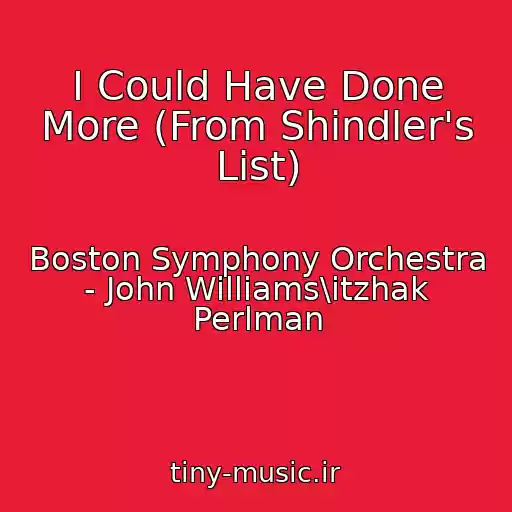 کاور آهنگ I Could Have Done More (From Shindler's List) از Boston Symphony Orchestra - John Williams\itzhak Perlman