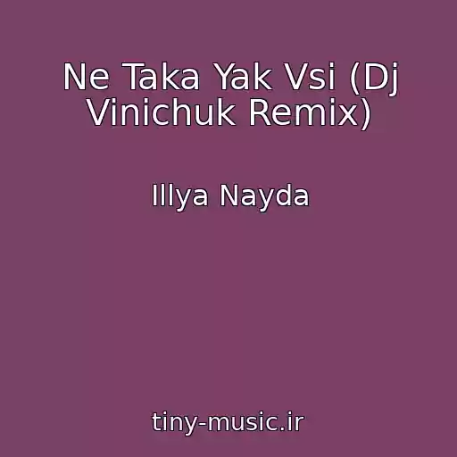 کاور آهنگ Ne Taka Yak Vsі (Dj Vinichuk Remix) از Іllya Nayda