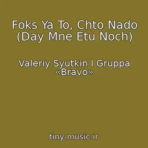 کاور آهنگ Foks Ya To, Chto Nado (Day Mne Etu Noch) از Valeriy Syutkin I Gruppa «Bravo»