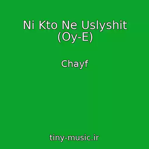 کاور آهنگ Ni Kto Ne Uslyshit (Oy-E) از Chayf