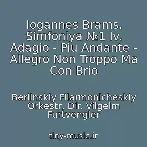 کاور آهنگ Iogannes Brams. Simfoniya №1 Iv. Adagio - Piu Andante - Allegro Non Troppo Ma Con Brio از Berlinskiy Filarmonicheskiy Orkestr, Dir. Vilgelm Furtvengler