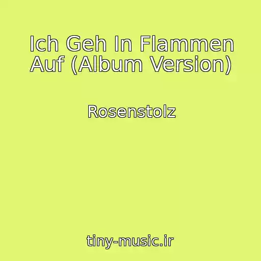 کاور آهنگ Ich Geh In Flammen Auf (Album Version) از Rosenstolz