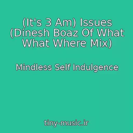 کاور آهنگ (It's 3 Am) Issues (Dinesh Boaz Of What What Where Mix) از Mindless Self Indulgence