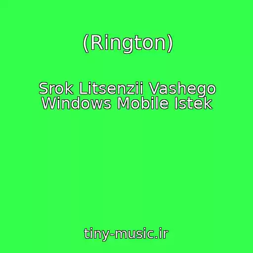 کاور آهنگ (Rington) از Srok Litsenzii Vashego Windows Mobile Istek