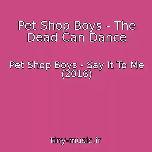 کاور آهنگ Pet Shop Boys - The Dead Can Dance از Pet Shop Boys - Say It To Me (2016)