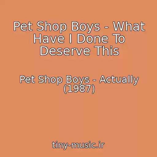 کاور آهنگ Pet Shop Boys - What Have I Done To Deserve This از Pet Shop Boys - Actually (1987)