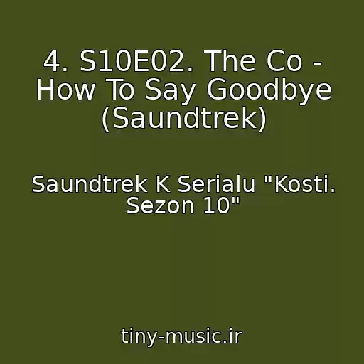 کاور آهنگ 4. S10E02. The Co - How To Say Goodbye (Saundtrek) از Saundtrek K Serialu "Kosti. Sezon 10"