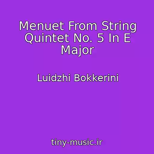 کاور آهنگ Menuet From String Quintet No. 5 In E Major از Luidzhi Bokkerini