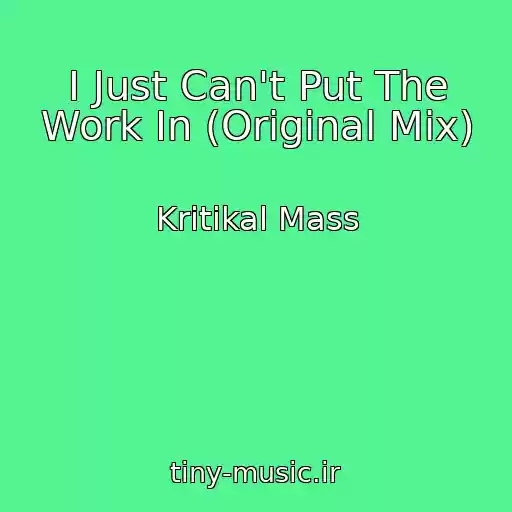 کاور آهنگ I Just Can't Put The Work In (Original Mix) از Kritikal Mass