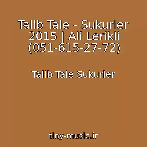 کاور آهنگ Talib Tale - Sukurler 2015 | Ali Lerikli (051-615-27-72) از Talib Tale Sukurler