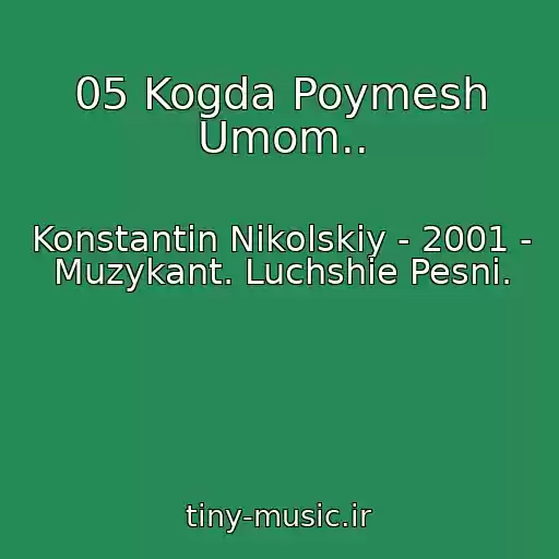 کاور آهنگ 05 Kogda Poymesh Umom.. از Konstantin Nikolskiy - 2001 - Muzykant. Luchshie Pesni.