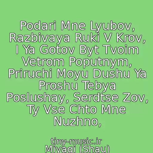کاور آهنگ Podari Mne Lyubov, Razbivaya Ruki V Krov, I Ya Gotov Byt Tvoim Vetrom Poputnym, Priruchi Moyu Dushu Ya Proshu Tebya Poslushay, Serdtse Zov, Ty Vse Chto Mne Nuzhno, از Miyagi (Shau)