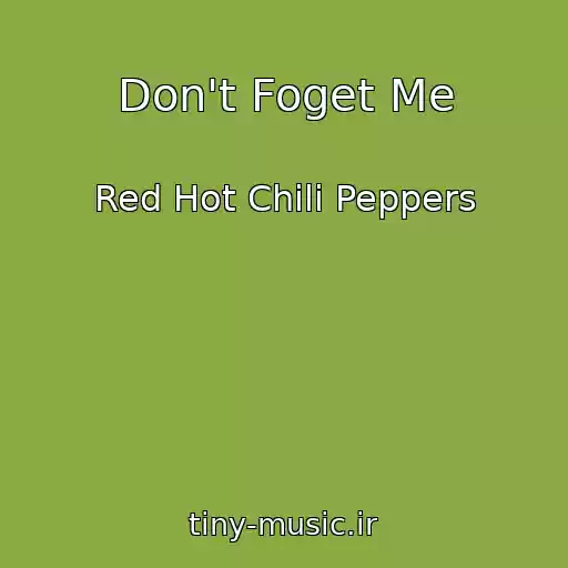 کاور آهنگ Don't Foget Me از Red Hot Chili Peppers