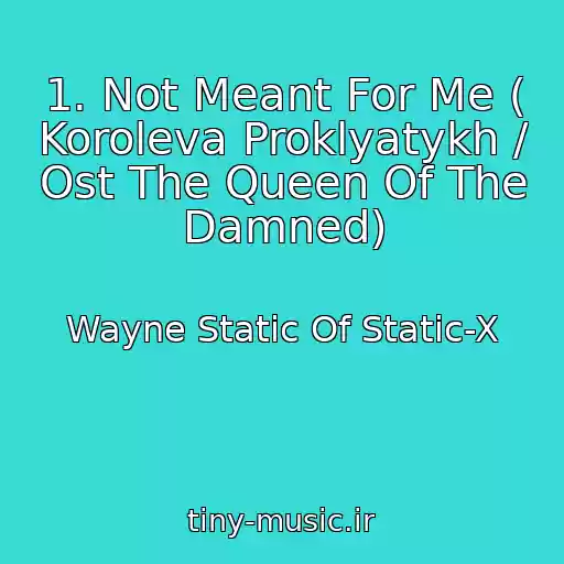 کاور آهنگ 1. Not Meant For Me ( Koroleva Proklyatykh / Ost The Queen Of The Damned) از Wayne Static Of Static-X