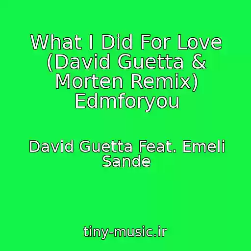 کاور آهنگ What I Did For Love (David Guetta & Morten Remix) Edmforyou از David Guetta Feat. Emeli Sande