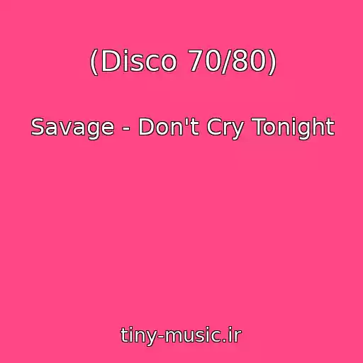 کاور آهنگ (Disco 70/80) از Savage - Don't Cry Tonight