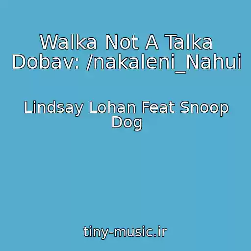 کاور آهنگ Walka Not A Talka Dobav: /nakaleni_Nahui از Lindsay Lohan Feat Snoop Dog