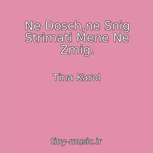 کاور آهنگ Ne Dosch,ne Snіg Strimati Mene Ne Zmіg. از Tіna Karol