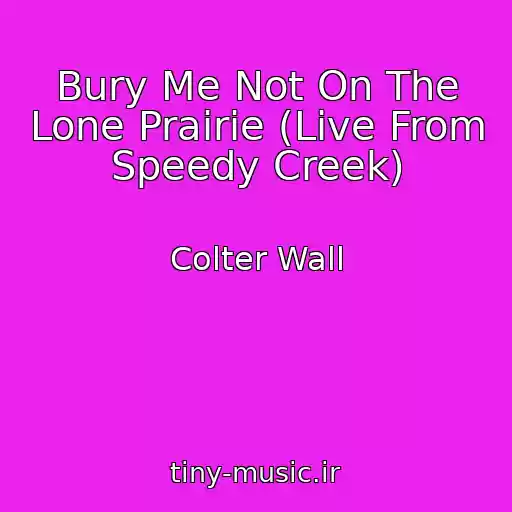 کاور آهنگ Bury Me Not On The Lone Prairie (Live From Speedy Creek) از Colter Wall
