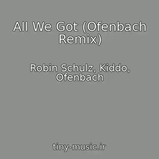 کاور آهنگ All We Got (Ofenbach Remix) از Robin Schulz, Kiddo, Ofenbach