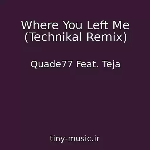 کاور آهنگ Where You Left Me (Technikal Remix) از Quade77 Feat. Teja