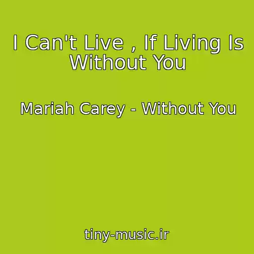 کاور آهنگ I Can't Live , If Living Is Without You از Mariah Carey - Without You