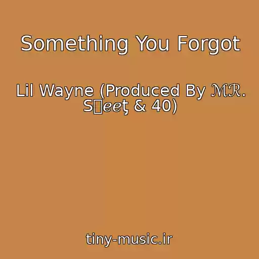کاور آهنگ Something You Forgot از Lil Wayne (Produced By ℳℛ. Sധℯℯƫ & 40)